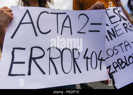 Krakow, Poland. 29th June, 2018. A banner saying 'ACTA2= ERROR 404' during a protest against the implementation of ACTA 2 ( Anti Counterfeiting Trade Agreement) in European Union. On June 20th, The Legal Affairs Committee of the European Parliament approved the draft directive on copyright on the digital market. The next vote will take place on  July 4th. The European Commission intends to introduce a new tool, allegedly to protect copyrights. Credit: SOPA Images Limited/Alamy Live News Stock Photo