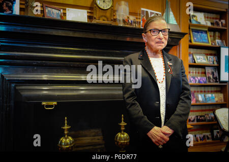 Washington, DC, USA. 22nd May, 2017. U.S. Supreme Court Justice Ruth Bader Ginsburg in her chambers at the court. Credit: Jay Mallin/ZUMA Wire/Alamy Live News Stock Photo