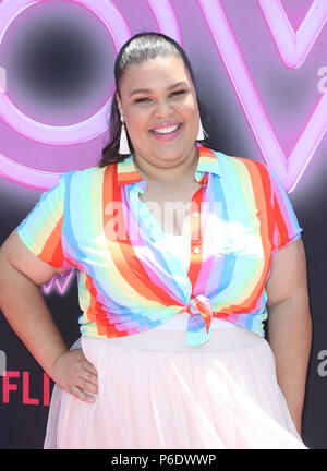 VENICE, CA - JUNE 29: Britney Young, at the Cast Of Netflix's 'Glow' Celebrates Premiere Of Season 2 With 80's Takeover On Muscle Beach at Muscle Beach in Venice, California on June 29, 2018. Credit: Faye Sadou/MediaPunch Stock Photo