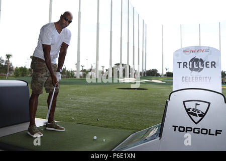 MIAMI GARDENS, FL - JUNE 30: Alonzo Mourning at the Topgolf during Dj Irie Weekend 2018 on June 30, 2018 in Miami, Florida   People:  Alonzo Mourning    Credit: hoo-me.com/MediaPunch Stock Photo