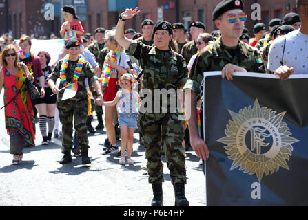 Dublin, Ireland. 30th June 2018. Members of the Irish Defence Forces take part in this years LGBTQ Pride Parade in Dublin.  Credit: Laura Hutton/Alamy Live News Stock Photo