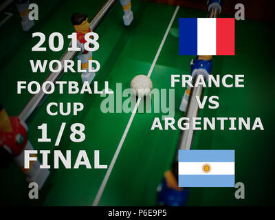 Russia 2018, football match. Final. One Eighth Of Cup. Match France vs Argentina. Stock Photo