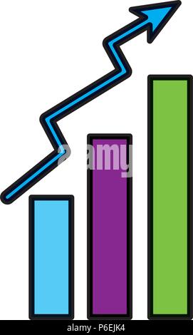 color graphic statistics bar growing data Stock Vector