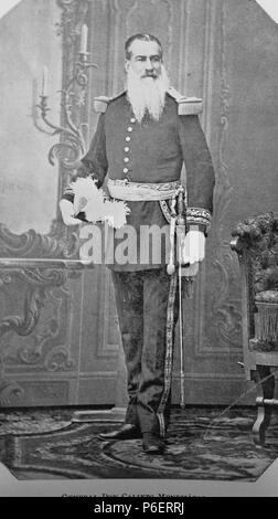 Español: Mayor General Calixto Mendizábal, quien retomó Quetzaltenango para el gobierno del general José María Reina Barrios en 1897. Fue envenenado por Manuel Estrada Cabrera el 1 de agosto de 1898. 1897 71 RevolucionQuetzalteca1897Ilustracion 01 Stock Photo