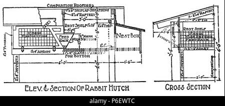 English: Scan from a book 'Care and Management of Rabbits' . 1920 9 Care and Management of Rabbits 0107 Stock Photo