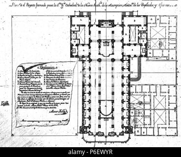 Español: Plano de la Catedral de la Ciudad de Guatemala de 1782. 1782 10 Catedralplano1782 Stock Photo