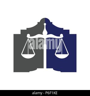 Law Scale Office Building Vector Symbol Graphic Logo Design Stock Vector