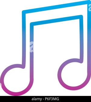 degraded line beam note rhythm musical sign Stock Vector