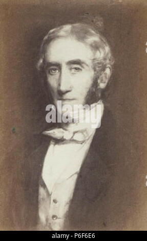 English: A Thomas Annan photograph of a portrait of Sir John Maxwell, 8th Bart of Pollok (1791-1865). The painting was by James R Swinton. 19th century 76 Sir John Maxwell, 8th Bart of Pollok (1791-1865). Stock Photo