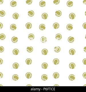 Tennis ball pattern seamless. Vector illustration. Isolated white background. Stock Vector