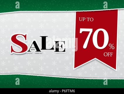 Sale banner template design with stylized snowflakes for advertise winter sale, end of season sale or end of year sale. Vector illustration design for Stock Vector