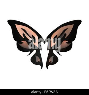 The silhouette abstract butterfly brown with black pattern Stock Vector