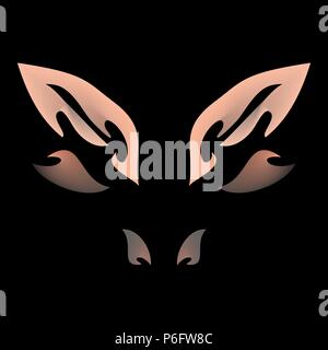 The silhouette abstract butterfly brown with black pattern Stock Vector