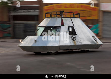 June 3, 2018 - New York, NY, USA - Spaceship automobile driving the streets of Queens and Bushwick, New York Stock Photo