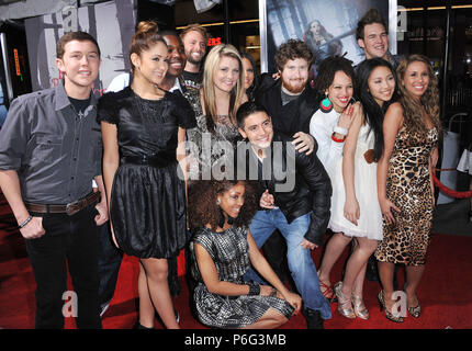 American idol, Last 13  at Red Riding Hood Premiere at the Chinese Theatre In Los Angeles.  Scotty McCreery, Jacob Lusk, Karen Rodriguez, Paul McDonald, Pia Toscano, Casey Abrams, Ashthon Jones, Lauren Alaina, James Durbin, Naima Adedapo, Stefano Langone, Thia Megia and Haley Reinhart, American Idol Top 13 FinalistsAmerican idol, Last 13  32  Event in Hollywood Life - California, Red Carpet Event, USA, Film Industry, Celebrities, Photography, Bestof, Arts Culture and Entertainment, Topix Celebrities fashion, Best of, Hollywood Life, Event in Hollywood Life - California, Red Carpet and backstag Stock Photo