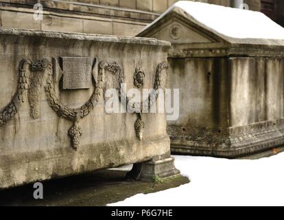 Roman Sarcophagus. Archaeological Museum. Istanbul. Turkey. Stock Photo