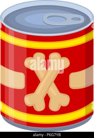 Colorful cartoon canned pet food Stock Vector