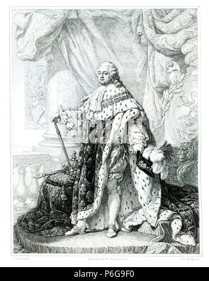 Francia. Luis XVI (1754-1793), rey de Francia y Navarra. Grabado de 1853. Stock Photo