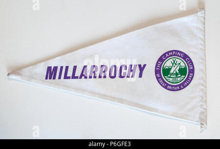 Old Vintage British Camping Flag or Pennant Millarrochy Stock Photo