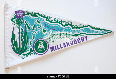 Old Vintage British Camping Flag or Pennant Millarrochy Stock Photo