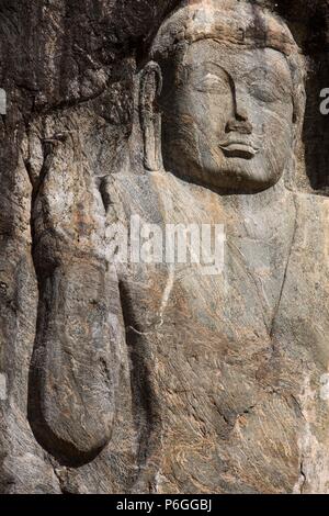 Detail, Buduruvagala Rock Temple, Sri Lanka. July 2017 Stock Photo