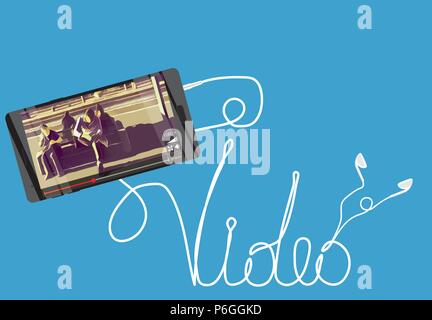 SMARTPHONE AS VIDEO PLAYER Stock Vector