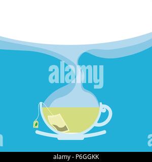 Cup of Tea with copy space Stock Vector