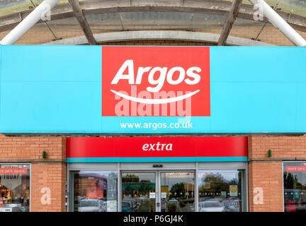 Sign over an Argos store in Blackpool, Lancashire,UK Stock Photo