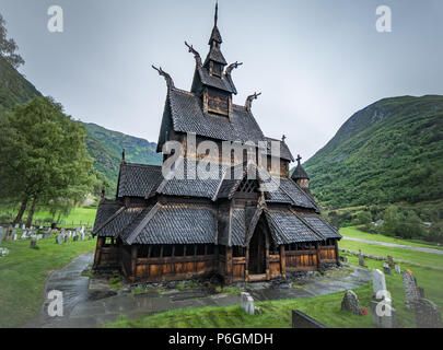 Borgund stave church norway front. Stock Photo