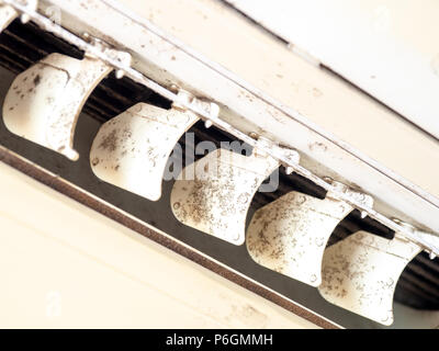 close up mold in air conditioner system. Danger and the cause of pneumonia and respiratory diseases in house or office. air condition must clean evern Stock Photo