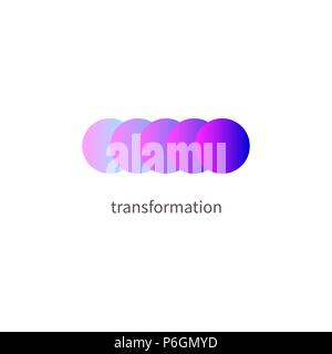 Logo change, transformation. Business icon, innovation, development, coach, coaching Vector illustration of circle changing color	 Stock Vector