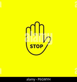 Sign stop, stop icon, open linear palm, line icon. Vector illustration Stock Vector