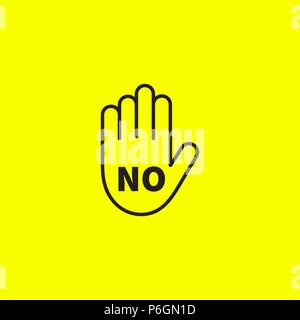 Sign no, no icon, open linear palm, line icon. Vector illustration Stock Vector