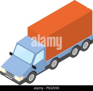 Box truck. Isometric vector illustration Stock Vector