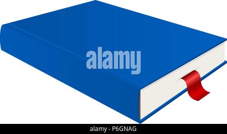 Blue book with bookmark Stock Vector