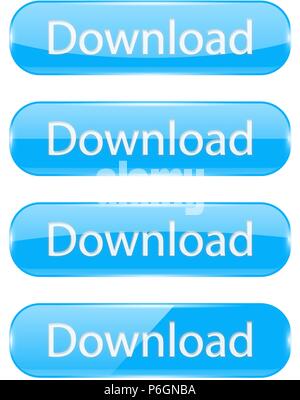 Oval blue buttons. Download icons Stock Vector