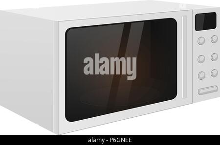 Microwave oven. Vector 3d illustration isolated on white background Stock Vector