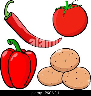 Vegetable colored doodle. Hand drawn sketch Stock Vector