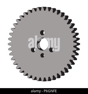 Gear wheel isolated. 3d vector on white backgrounds Stock Vector