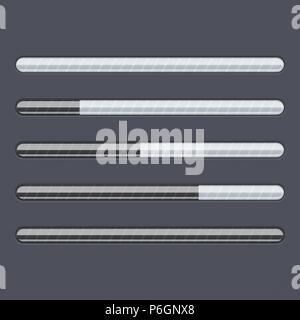 Loading progress bar. Black web interface with gray lines Stock Vector