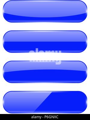 Blue oval buttons with reflection Stock Vector