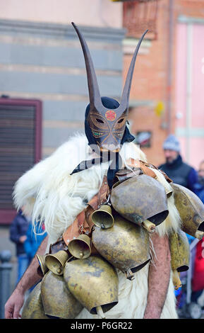 Sardinia festival, men dressed as Boes and Merdules, Ottana, Sardinia Stock Photo