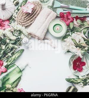 Beauty spa products. Wellness massage treatment products Stock Photo - Alamy