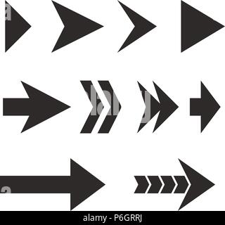 Arrows set. Black flat icons Stock Vector Image & Art - Alamy
