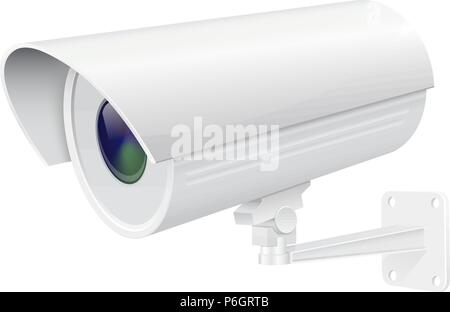 Security camera. White CCTV surveillance system Stock Vector