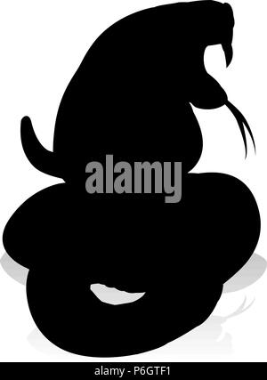 Cobra Snake Animal Silhouette Stock Vector