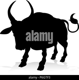 Ox Animal Silhouette Stock Vector