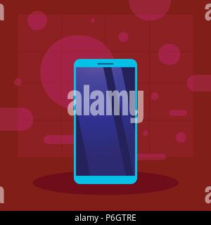 new model smartphone icon presentation design on red background flat Stock Vector
