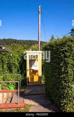 Germany, Ruhr Area, Hagen, old telephone box.  Deutschland, Ruhrgebiet, Hagen, alte Telefonzelle. Stock Photo