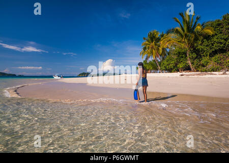 Scuba diving at Coiba island national park, Pacific coast, Veraguas province, Republic of Panama. Stock Photo